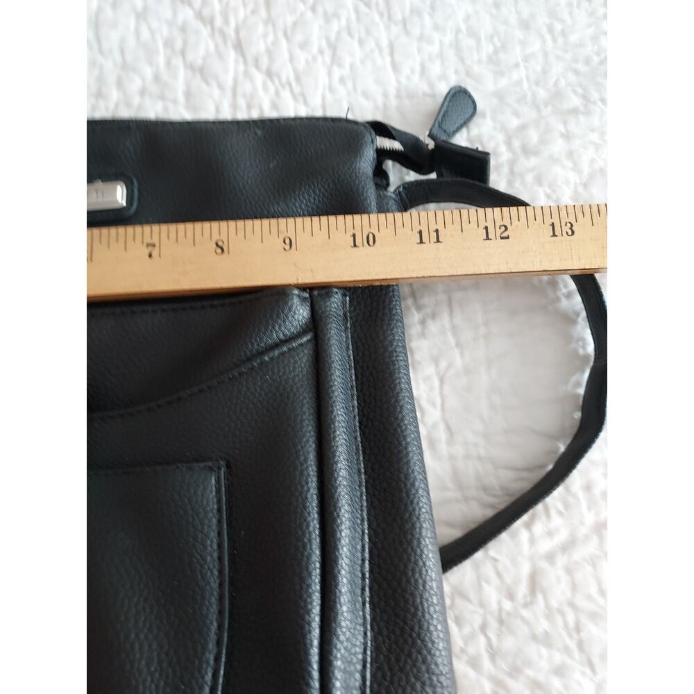 Rosetti Black purse for women Cross body lots of pockets adustable 10 X 10 - Picture 14 of 16